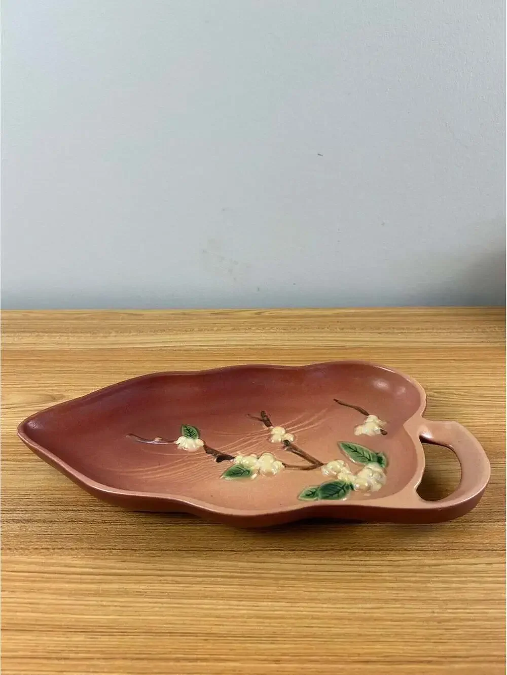 Roseville Snowberry Pink 1947 Mid Century Modern Pottery Ceramic Tray 1BL1-12